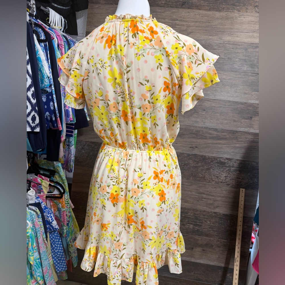 LC Lauren Conrad Orange and Yellow Floral Mini Dress - Picture 5 of 10